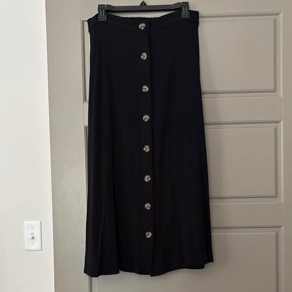 Womens Market & Spruce Button Skirt; Black; Size L